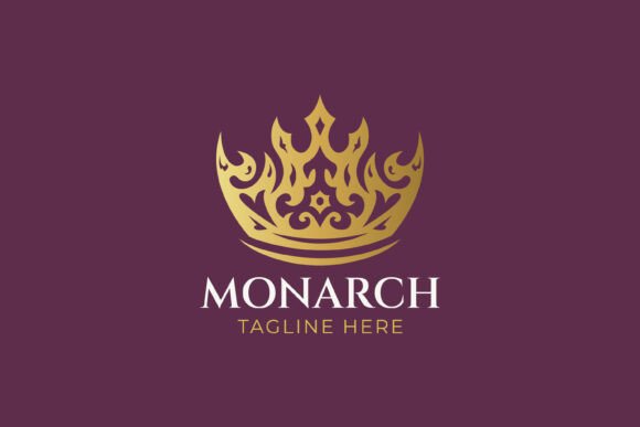 Abstract Monarch Pointed Crown Logo: A Versatile Graphics Asset