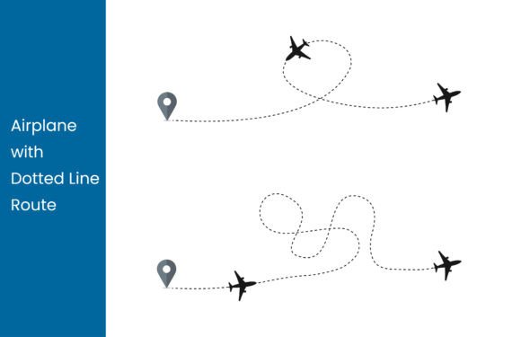 Airplane with Dotted Line Route: A Traveler's Delight