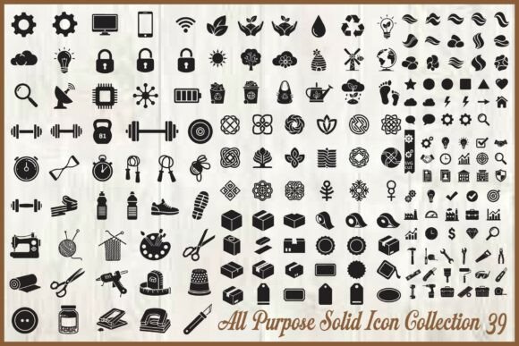 All Purpose Solid Icon Set: A Versatile Graphics Collection