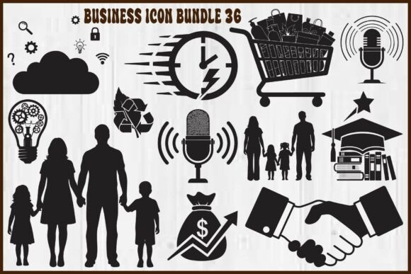 Business Icon Silhouette Bundle: A Craft and Graphics Essential