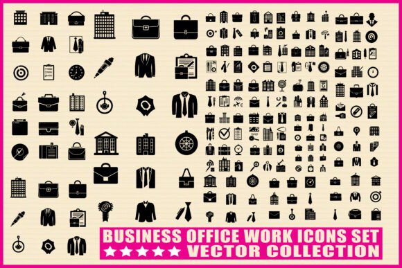 Business Office Work Icon Bundle Set: A Graphics Must-Have
