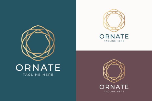 Circular Logo Gold Graphics: Luxury Logo Templates