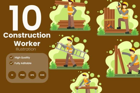 Construction Worker Illustration: A Modern Graphics Gem
