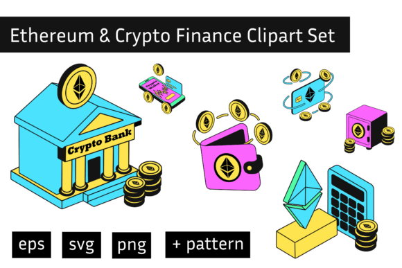 Ethereum Crypto Finance Clipart Set: Graphics for Modern Brands