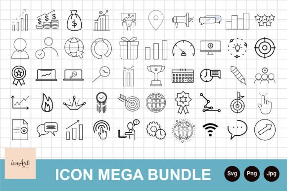 Explore Mega Bundle Business Icon for Handmade Graphics