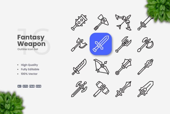 Fantasy Weapon Icons: An Embroidery Review
