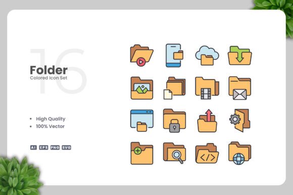 Folder Color Icons: Graphics for Local Branding
