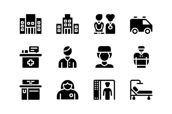 Hospital Medical Vector Silhouette for Crafts & Graphics