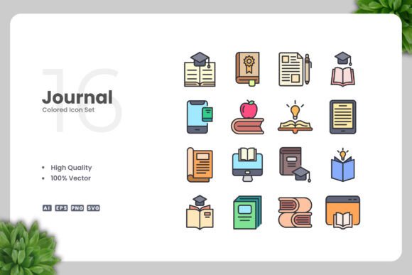 Journal Colored Icons: Graphics for Modern Branding