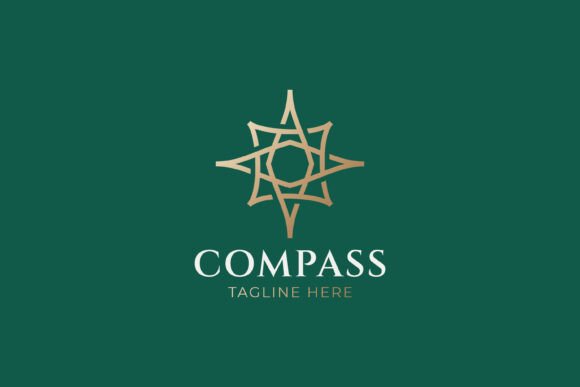 Linear Star Compass Logo for Elegant Graphics