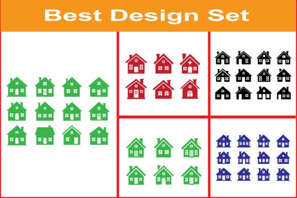 Modern House Icon Bundle: A Must for Creative Graphics and Crafts