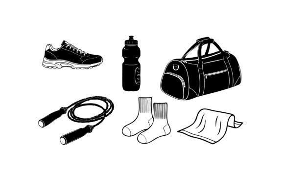 Monochrome Gym Essentials: A Bold Graphics Set for Crafts