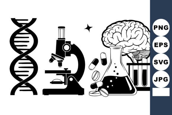 Monochrome Science Vector Icons for Crafts & Graphics