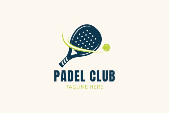 Padel Club Tennis Ball Logo for Graphics & Templates