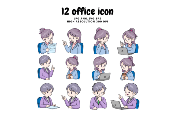 Review: 12 Cute Office Worker Character SVG Bund for Graphics