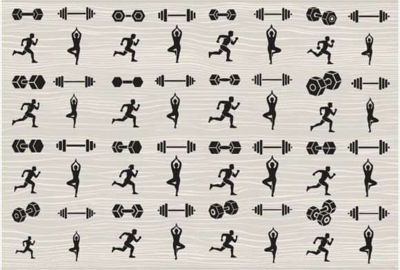 Set of Fitness Icons for Crafts and Graphics