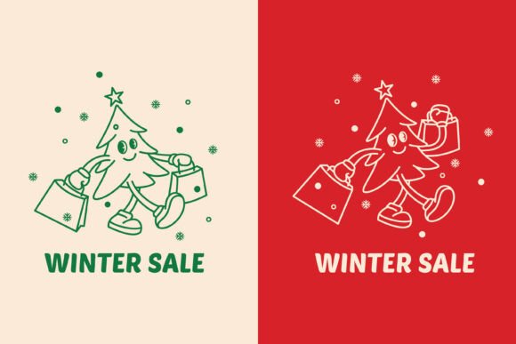 Spruce Tree Happy Holiday Winter Sale: A Versatile Graphics and Logo Template