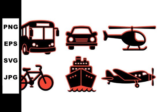 Transportation Vector Set: Graphics for Modern Crafts