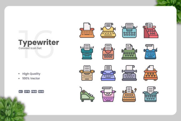 Typewriter Colored Icons: An Embroidery Review