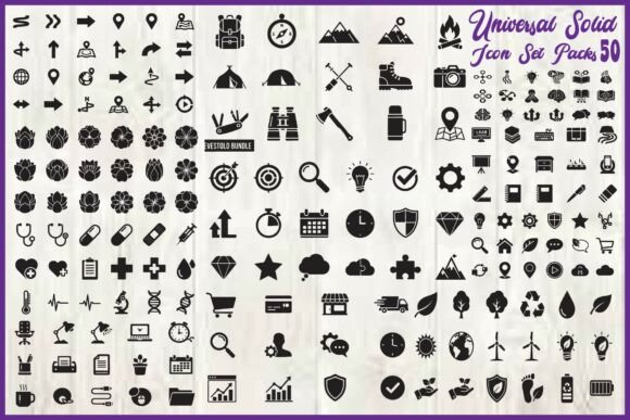 Universal Solid Icon Set: Perfect for Modern Blog Graphics