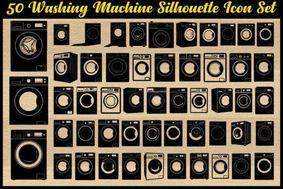 Washing Machine Silhouette SVG Bundle for Creative Crafts